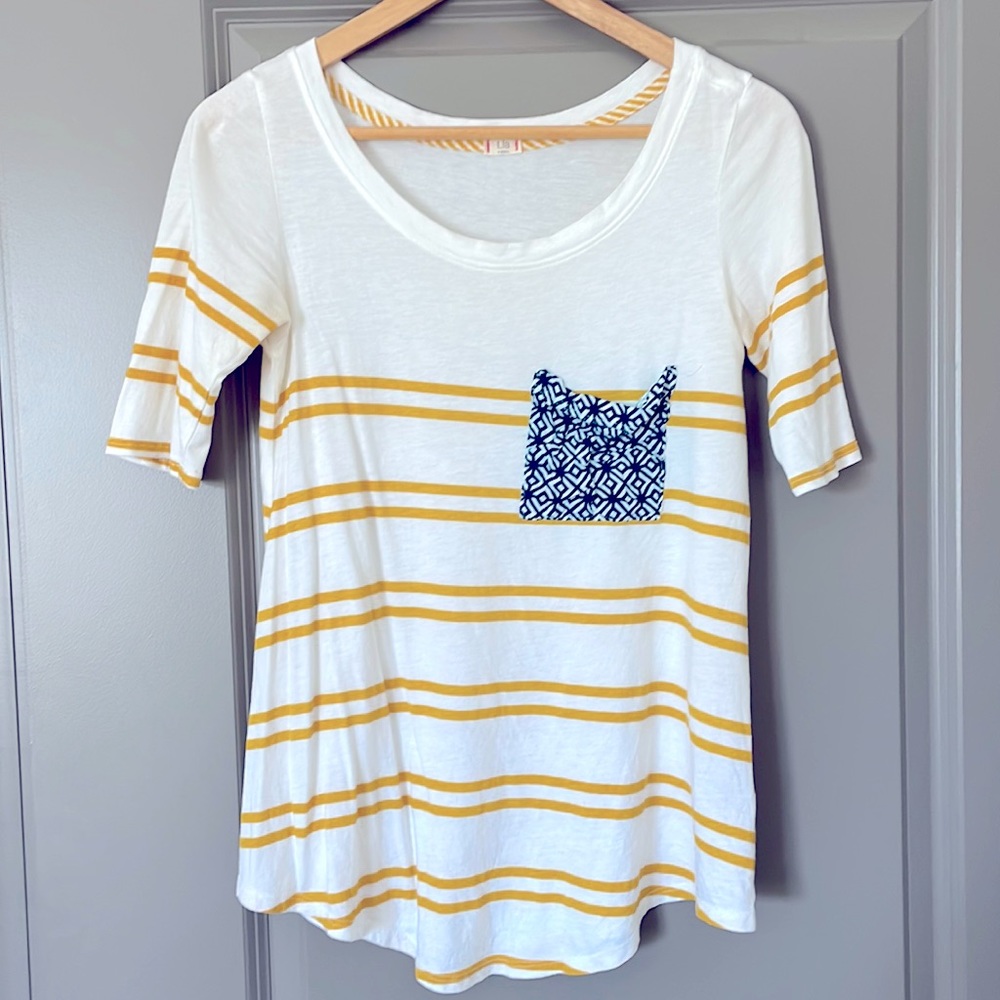 Anthropologie T.La Striped Pocket Tee Shirt